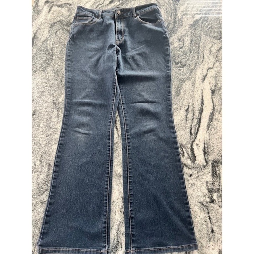 No Boundaries Flare Jeans Womens 13 Dark Wash Blue Stretch Denim Mid Rise